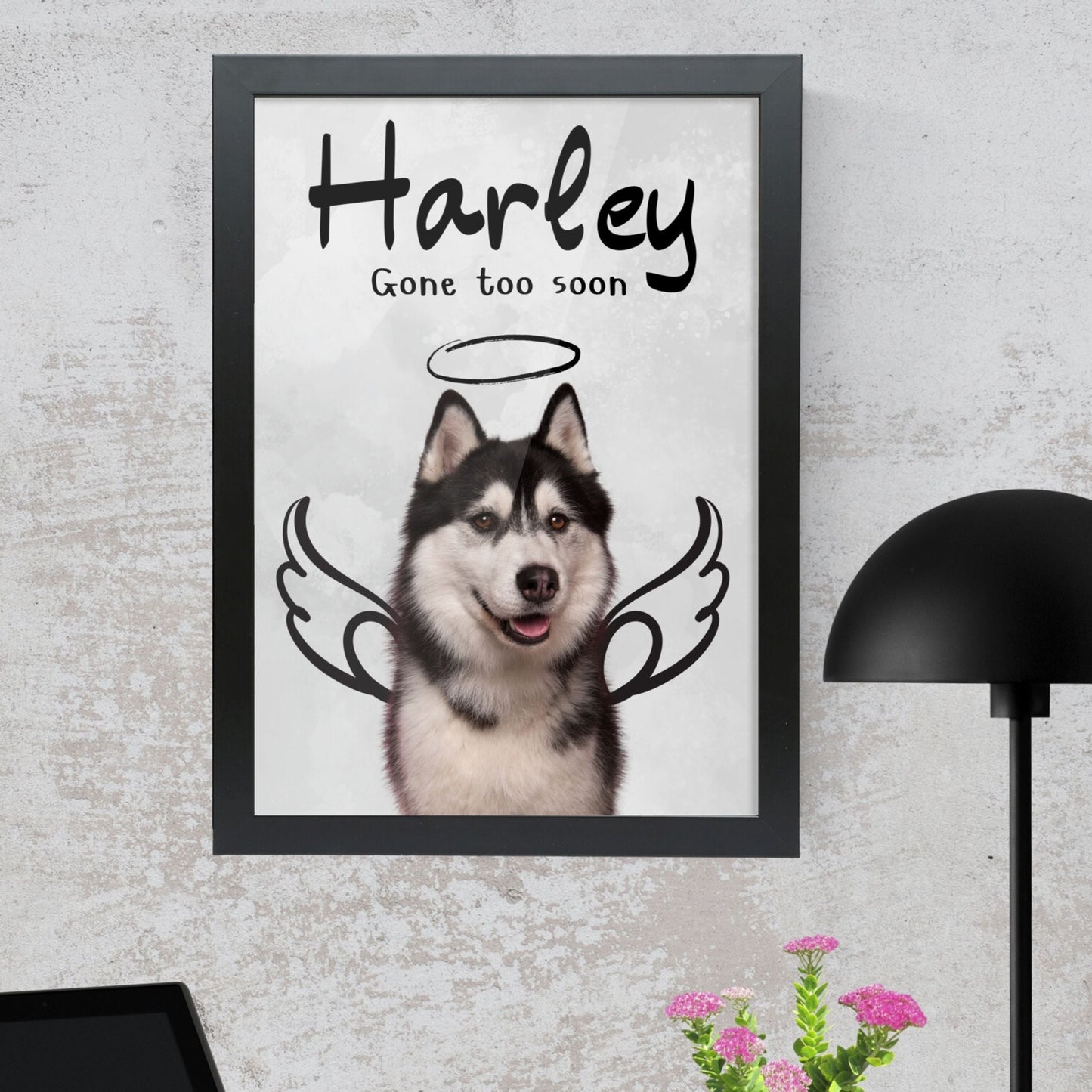 Pet Memorial Personalised Portrait Custom Pet Portrait Angel Personalised Wall Art Pet Remembrance Gift