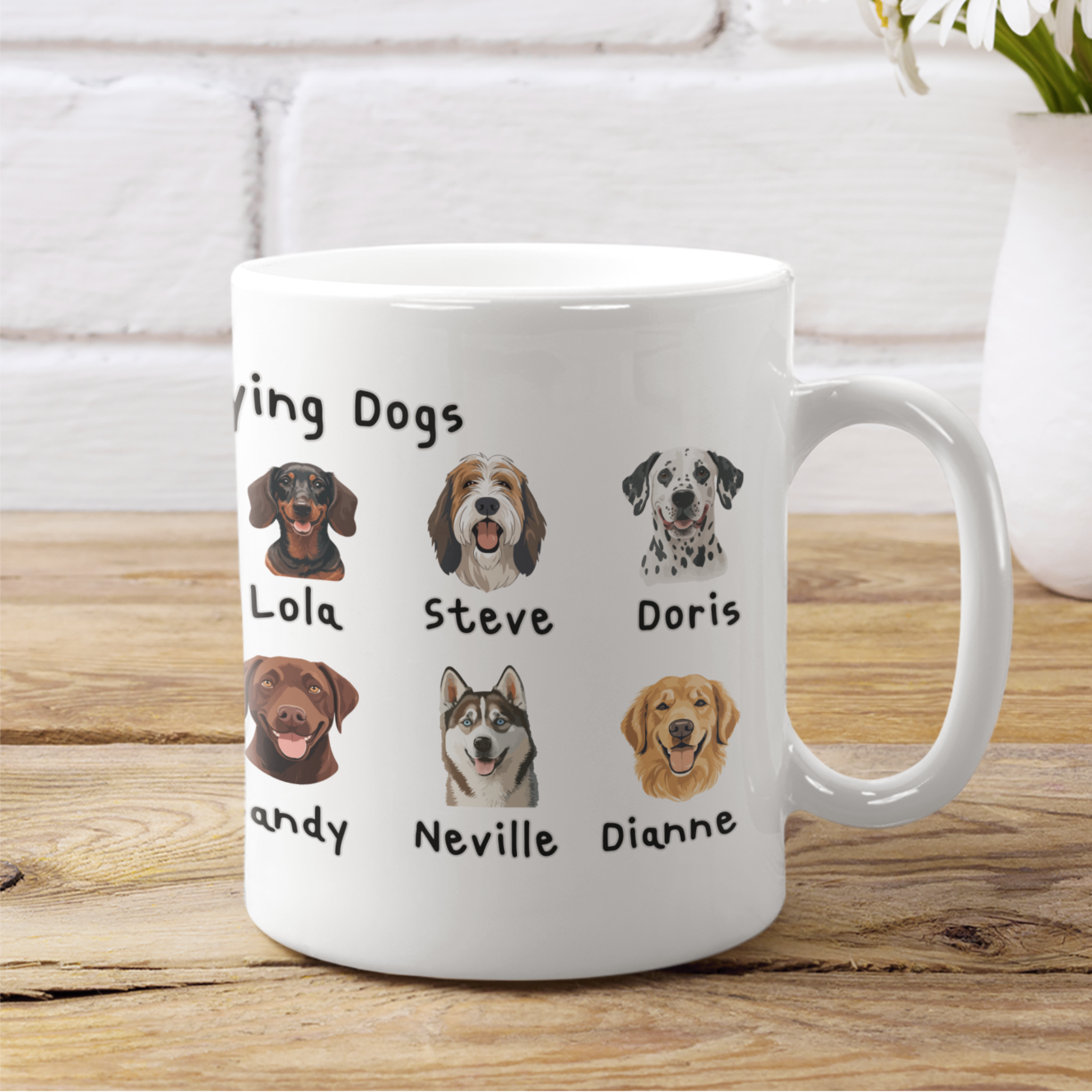 Funny Dog Lover Mug Identifying Dogs Coffee Cup Cute Dog Faces with Names Gift for Dog Mum or Dad Pet Lover Coffee Mug