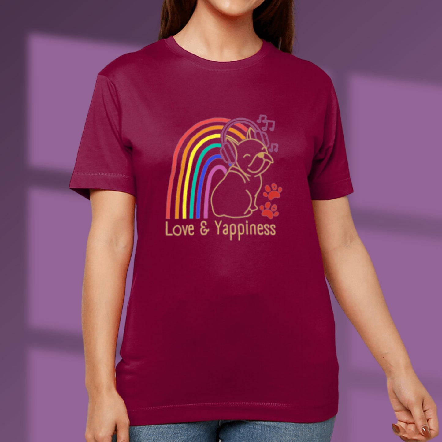 Rainbow Dog Tshirt Pride Dog Lover T shirt Cute Puppy Rainbow Dog Owner Gift burgundy