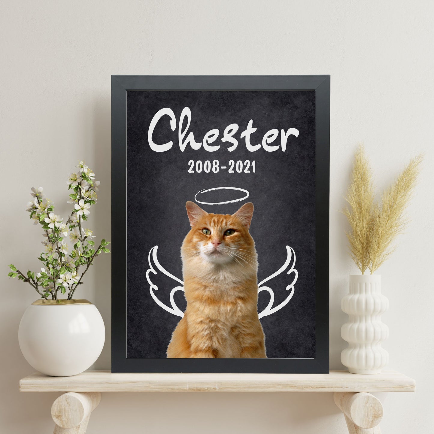 Pet Memorial Personalised Portrait Custom Pet Portrait Angel Personalised Wall Art Pet Remembrance Gift