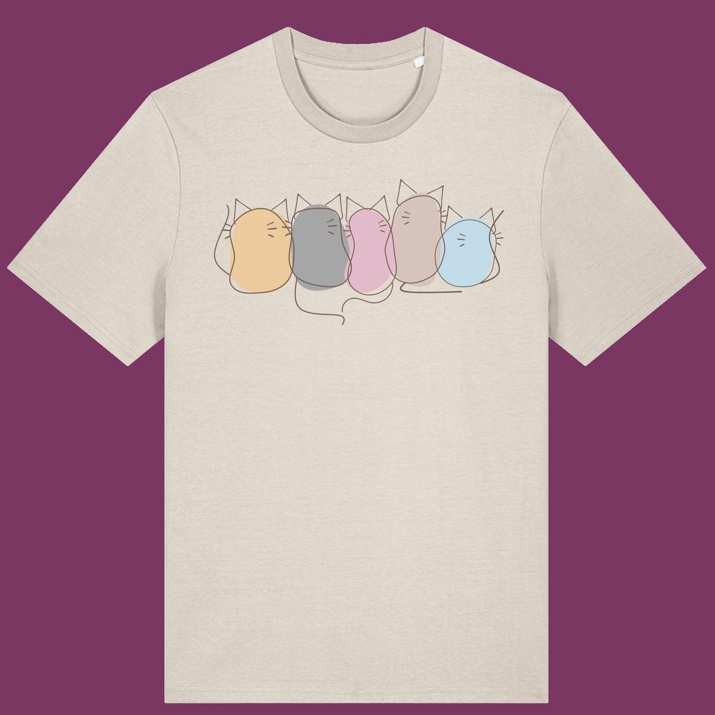 Cute Pastel Cat T-Shirt Kawaii Kitty Graphic Tee Cat Lovers Aesthetic Cat Lover Gift Cute Cat Mum Dad Gift Blob Cat Tshirt