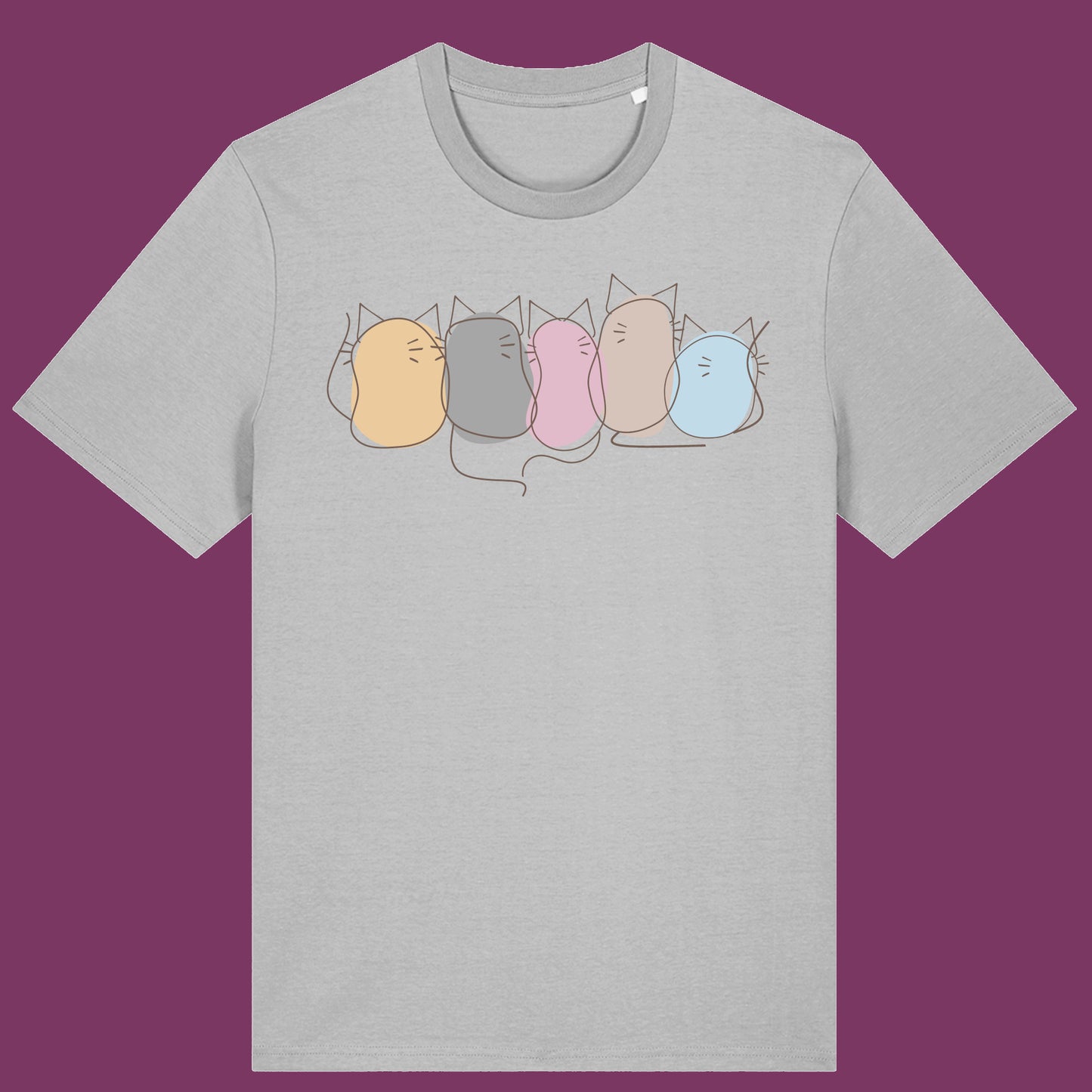 Cute Pastel Cat T-Shirt Kawaii Kitty Graphic Tee Cat Lovers Aesthetic Cat Lover Gift Cute Cat Mum Dad Gift Blob Cat Tshirt