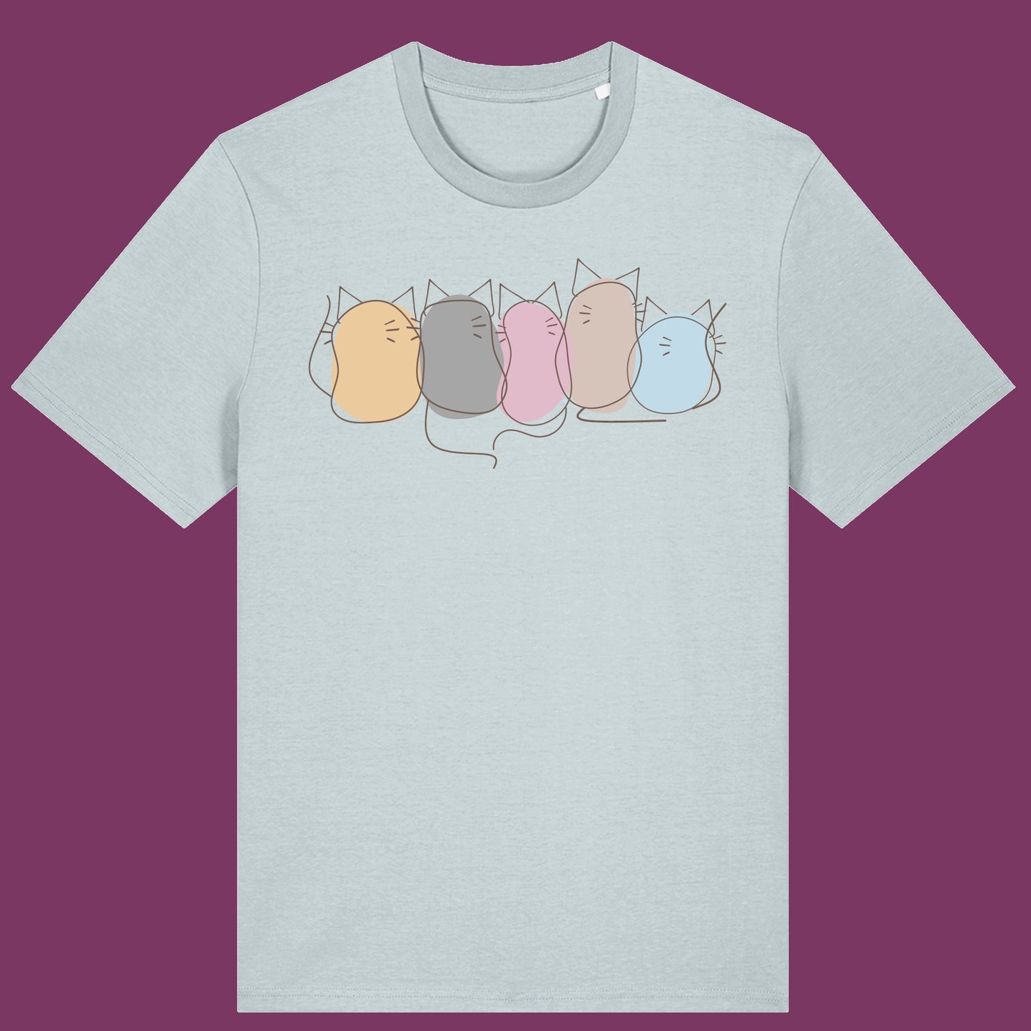 Cute Pastel Cat T-Shirt Kawaii Kitty Graphic Tee Cat Lovers Aesthetic Cat Lover Gift Cute Cat Mum Dad Gift Blob Cat Tshirt