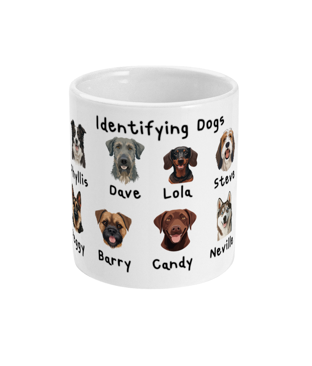 Funny Dog Lover Mug Identifying Dogs Coffee Cup Cute Dog Faces with Names Gift for Dog Mum or Dad Pet Lover Coffee Mug