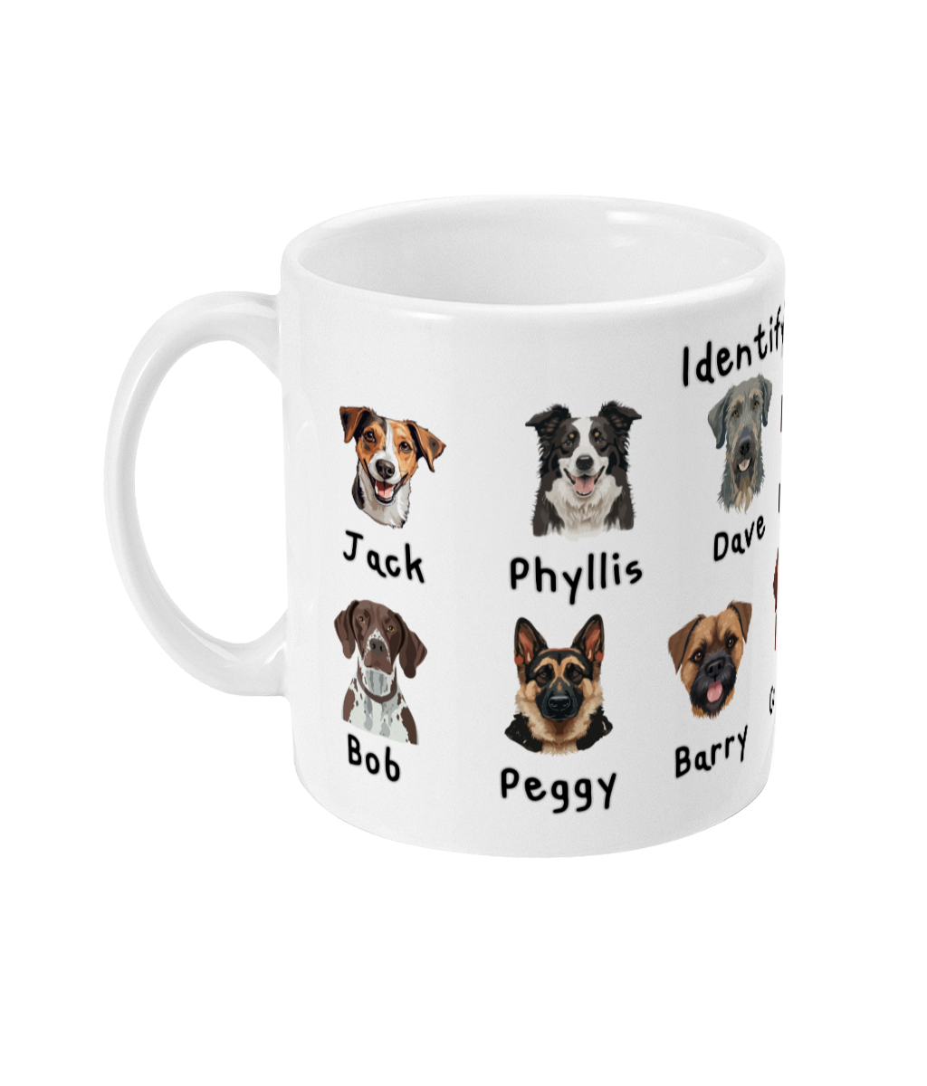 Funny Dog Lover Mug Identifying Dogs Coffee Cup Cute Dog Faces with Names Gift for Dog Mum or Dad Pet Lover Coffee Mug