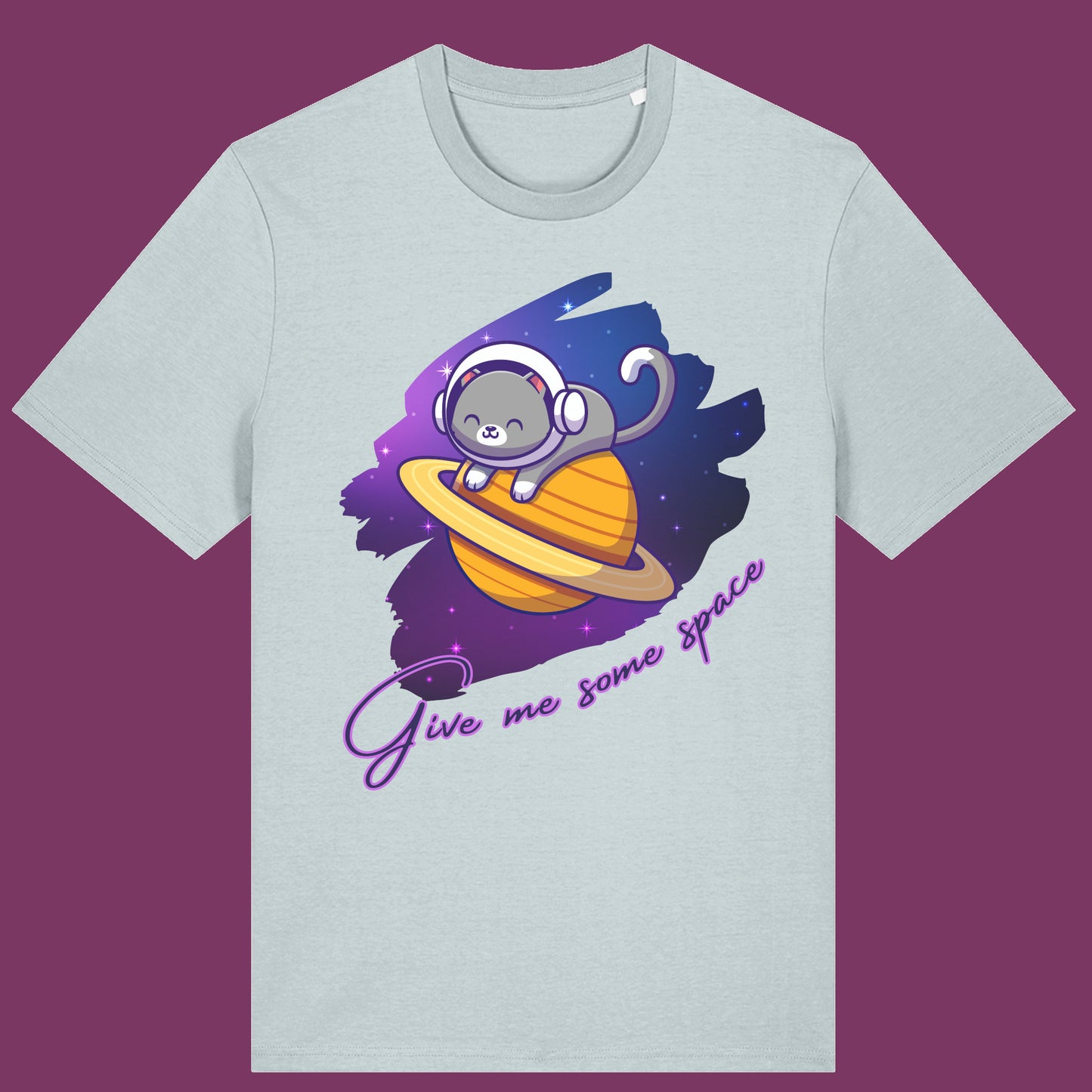 Space Cat T-Shirt Cute Astronaut Cat Funny Cosmic Kitty Tee Galaxy Cat Graphic Shirt Give Me Some Space Gift for Cat Lovers
