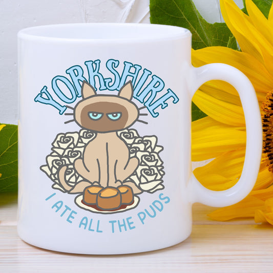 Yorkshire Mug Funny Cat Coffee Mug Yorkshire Humour Cat Lover Gift Siamese Cat Mug