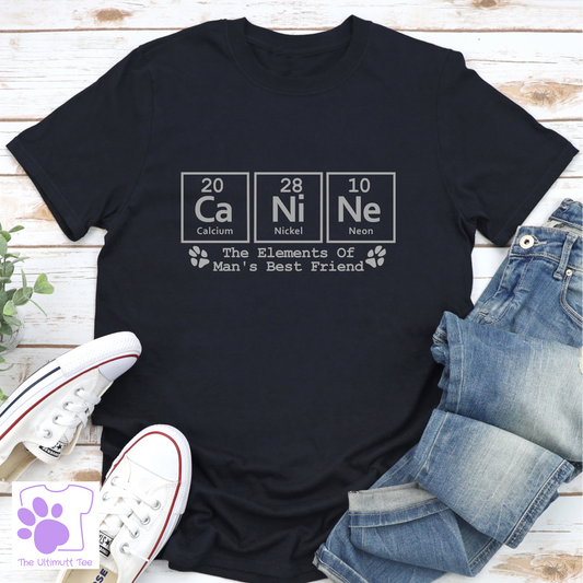 Canine Elements Periodic Table Science, Dog lover T shirt, Dog slogan T-shirt, Dog owner gift