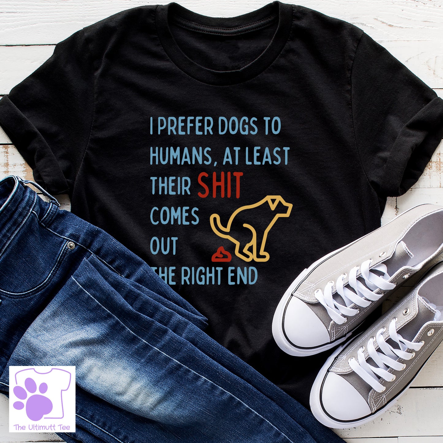 Prefer Dogs To Humans Dog Lover Slogan Vegan T-shirt