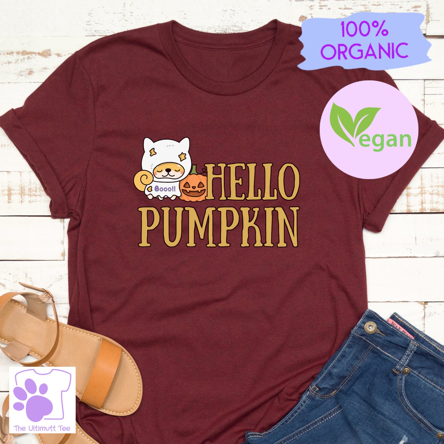 Pumpkin Corgi Halloween T shirt Autumn Dog Lover Vegan T shirt