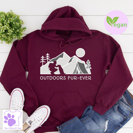 Outdoors Fur-Ever Camping Mountain Dog Lover Slogan Hoodie