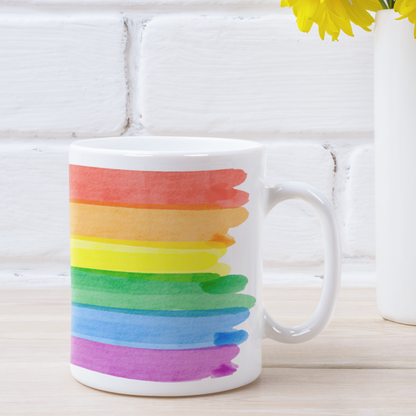 Dog Pawprint Coffee Mug Dog Lover Gift Rainbow Mug