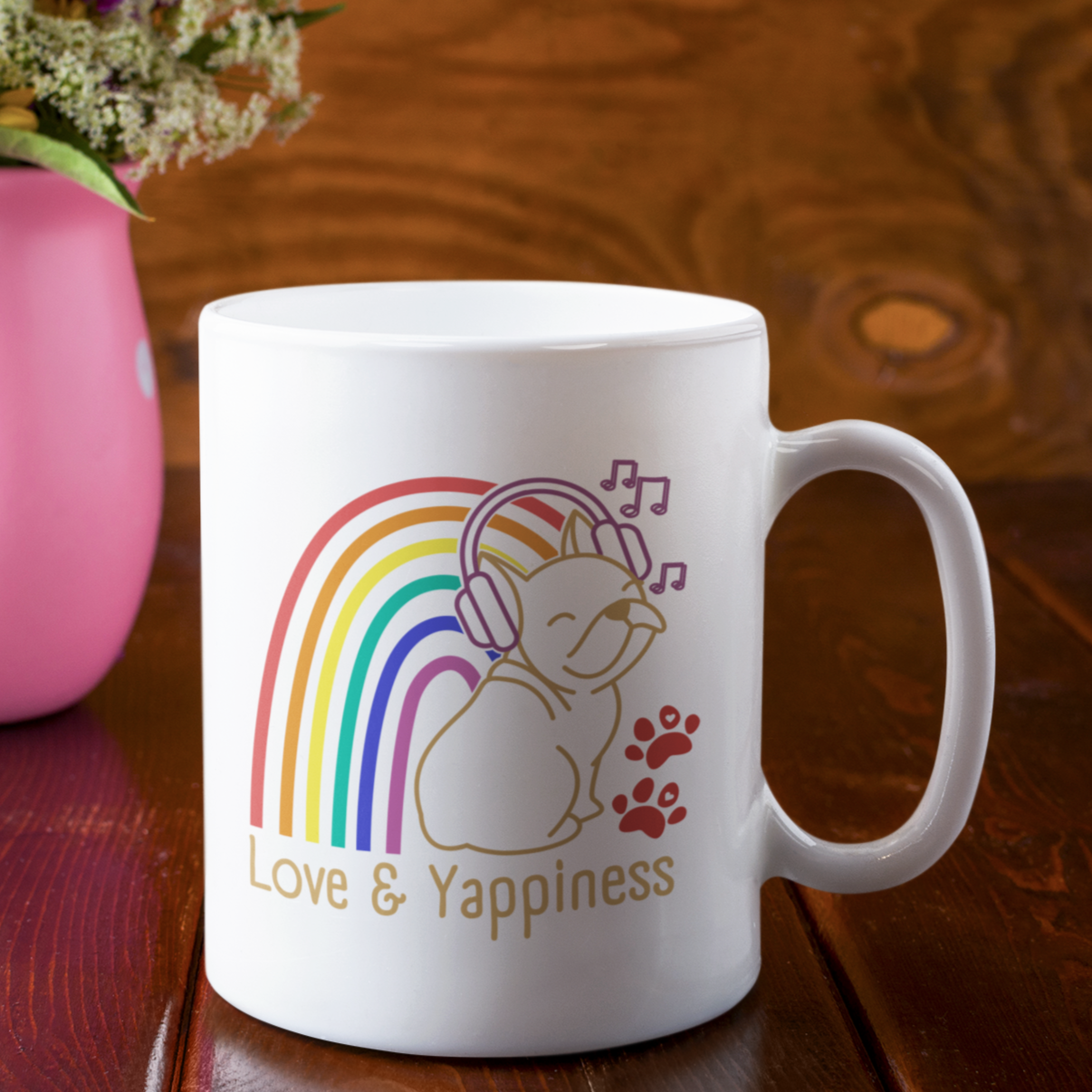 Cute Puppy Coffee Mug Dog Lover Rainbow Pride Dog Lover Gift Dog Coffee Mug