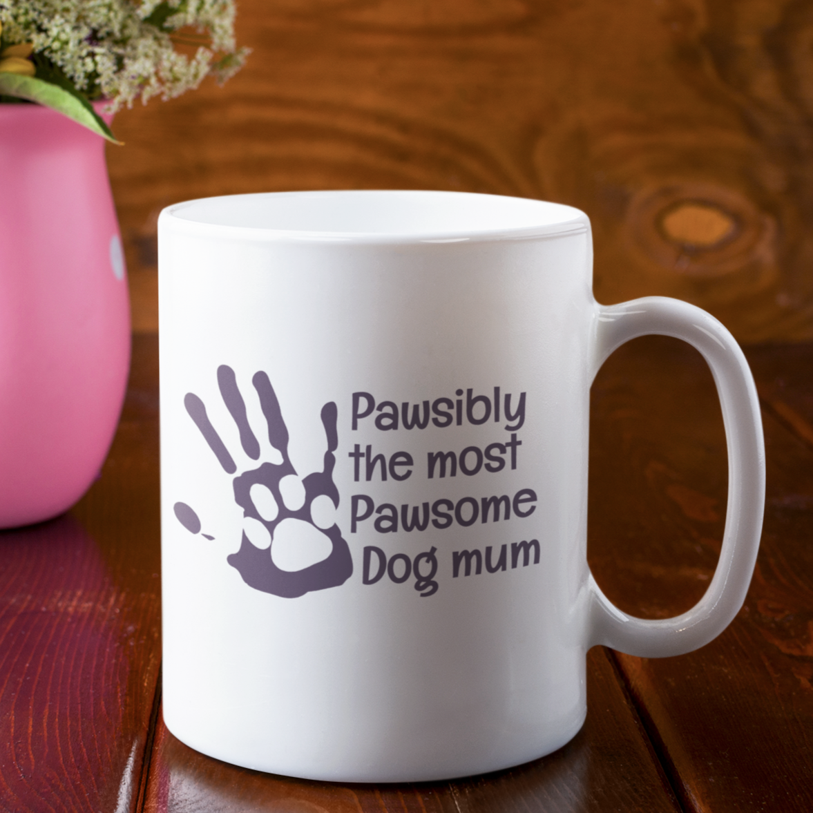 Dog Paw Print Coffee Mug Dog Mum Gift Dog Lover Mug Hand Print Coffee Mug