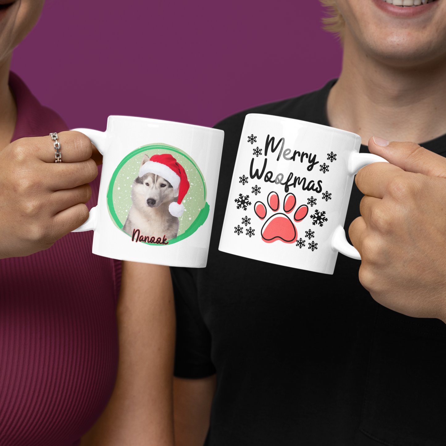 Personalised Christmas Mug Custom Pet Portrait Mug Dog Photo Coffee Mug Dog Lover Mug Christmas Gift