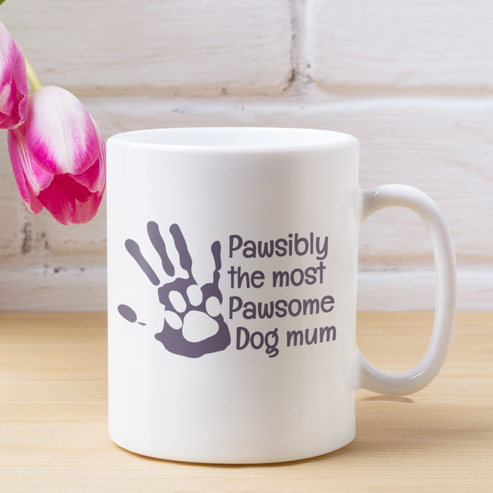 Dog Paw Print Coffee Mug Dog Mum Gift Dog Lover Mug Hand Print Coffee Mug