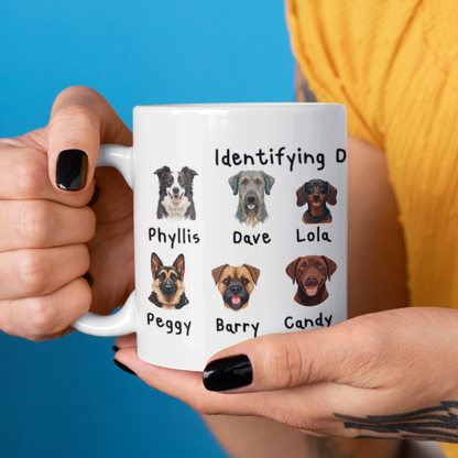 Funny Dog Lover Mug Identifying Dogs Coffee Cup Cute Dog Faces with Names Gift for Dog Mum or Dad Pet Lover Coffee Mug