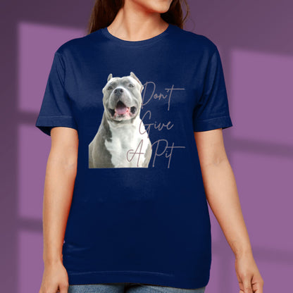 Pitbull Terrier Tshirt Dog Lover Gift Pitbull T shirt Don't Give A Pit bull Terrier Shirt navy