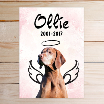 Pet Memorial Personalised Portrait Custom Dog Portrait Angel Personalised Wall Art Dog Lover Gift Pet Remembrance