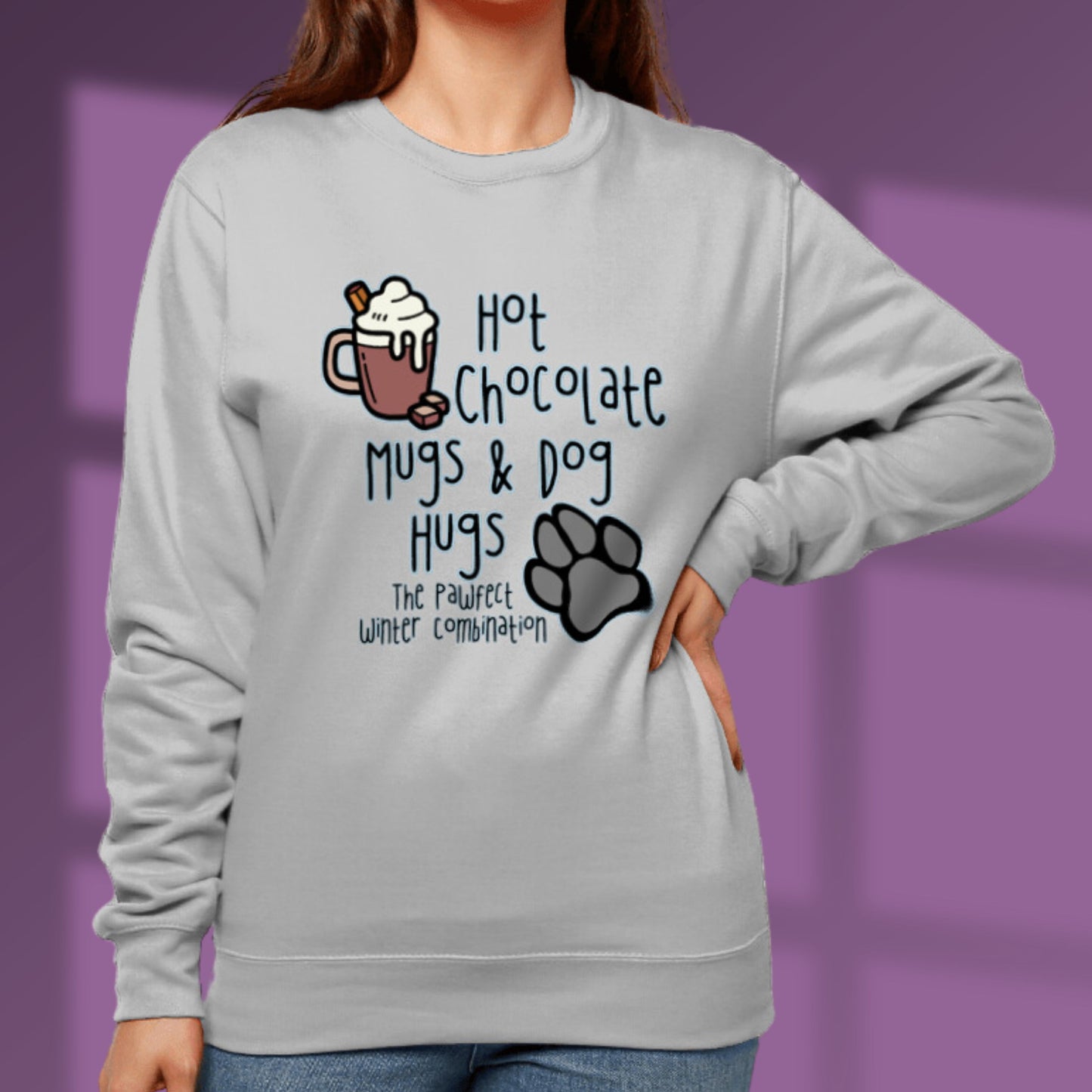 Hot Chocolate Sweater Dog Lover Sweatshirt Dog Owner Jumper Hot Chocolate Gift For Dog Lover