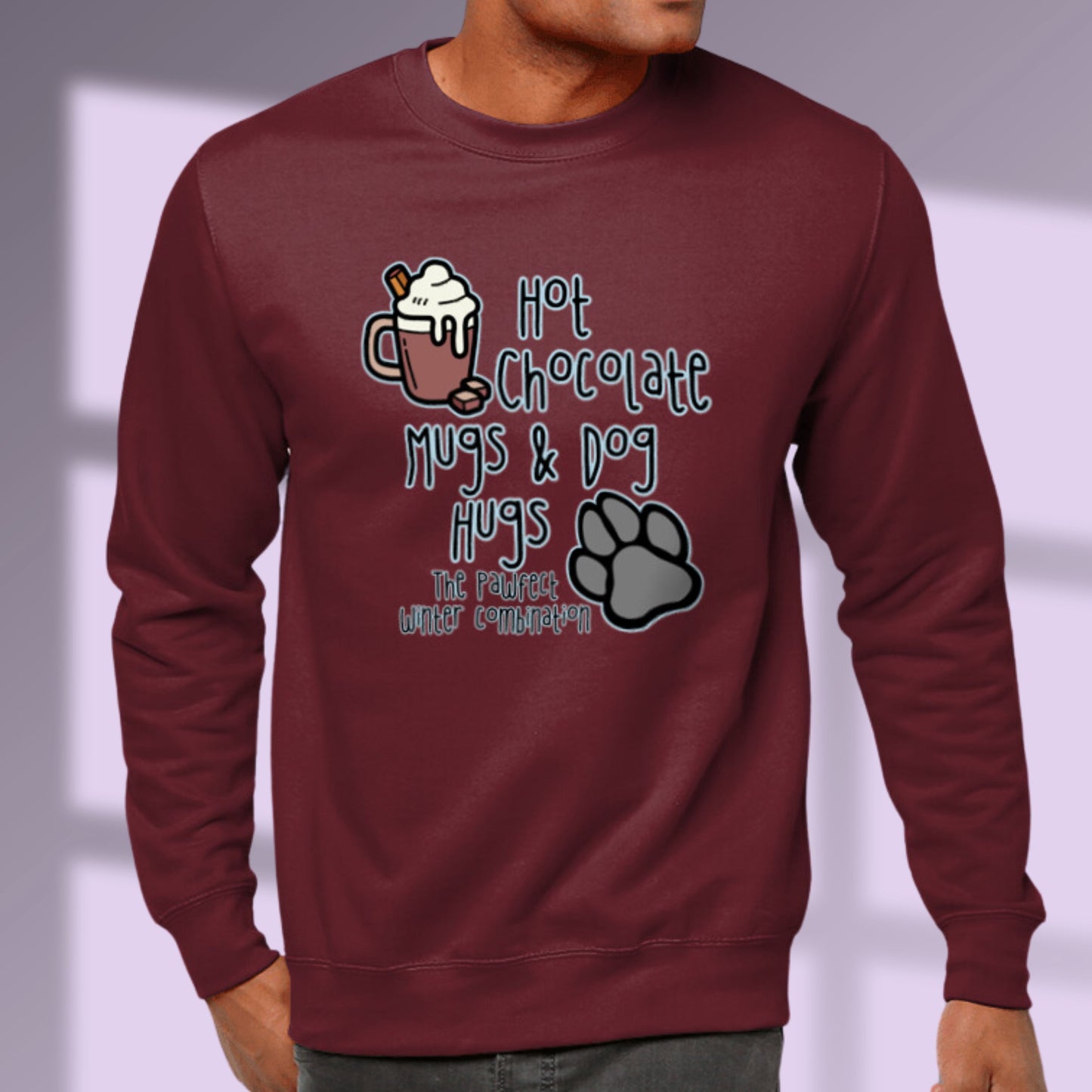 Hot Chocolate Sweater Dog Lover Sweatshirt Dog Owner Jumper Hot Chocolate Gift For Dog Lover