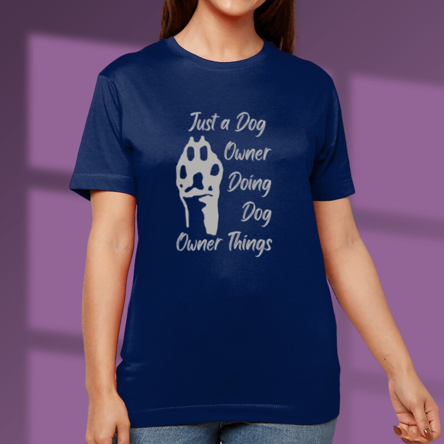 Dog Paw Print Tshirt Pawprint Dog Lover T shirt Dog Owner Gift navy