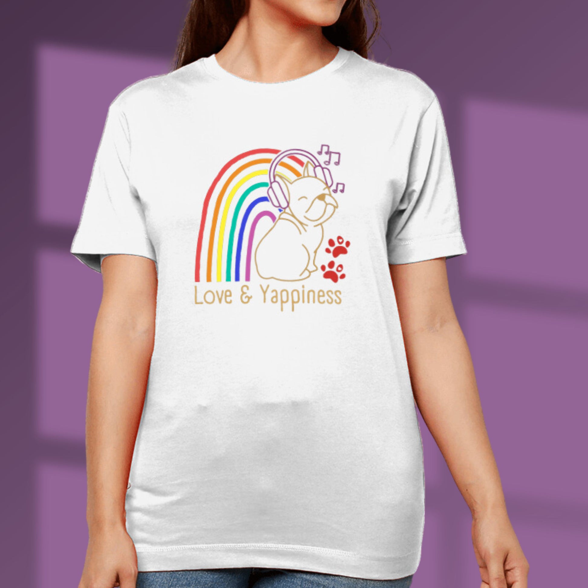 Rainbow Dog Tshirt Pride Dog Lover T shirt Cute Puppy Rainbow Dog Owner Gift white