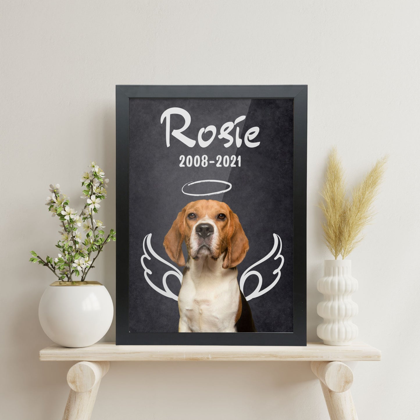 Pet Memorial Personalised Portrait Custom Dog Portrait Angel Personalised Wall Art Dog Lover Gift Pet Remembrance