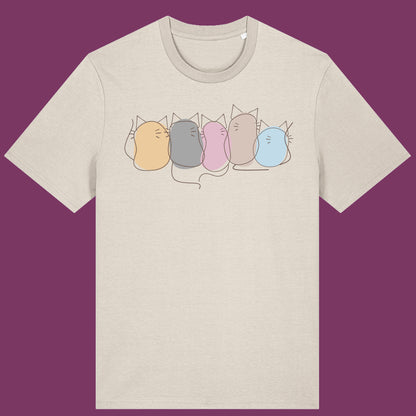 Cute Pastel Cat T-Shirt Kawaii Kitty Graphic Tee Cat Lovers Aesthetic Cat Lover Gift Cute Cat Mum Dad Gift Blob Cat Tshirt