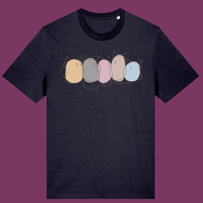 Cute Pastel Cat T-Shirt Kawaii Kitty Graphic Tee Cat Lovers Aesthetic Cat Lover Gift Cute Cat Mum Dad Gift Blob Cat Tshirt