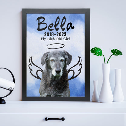 Pet Memorial Personalised Portrait Custom Dog Portrait Angel Personalised Wall Art Dog Lover Gift Pet Remembrance