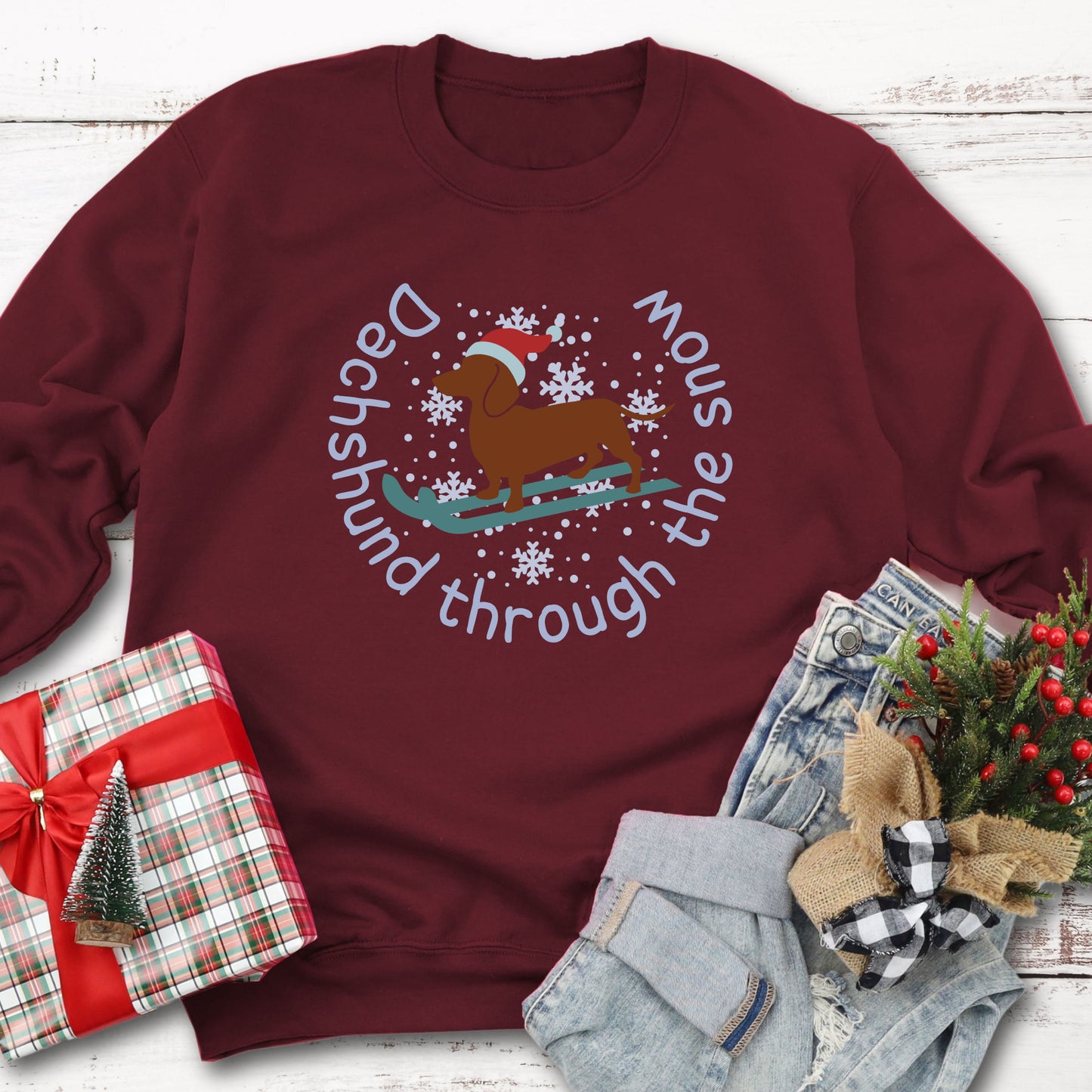 Dachshund Sweatshirt Dog Lover Christmas Sweatshirt Dog Lover Christmas Jumper Gift Idea