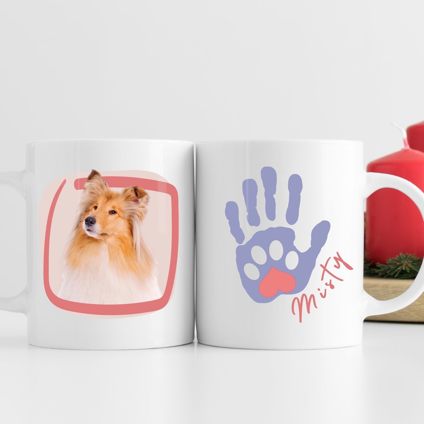 Personalised Pet Photo Mug Pawprint Dog Name Gift Cat Name Handprint Mug Custom Pet Unique Cat Lovers Gift Custom Pet Name Dog Lover Gift