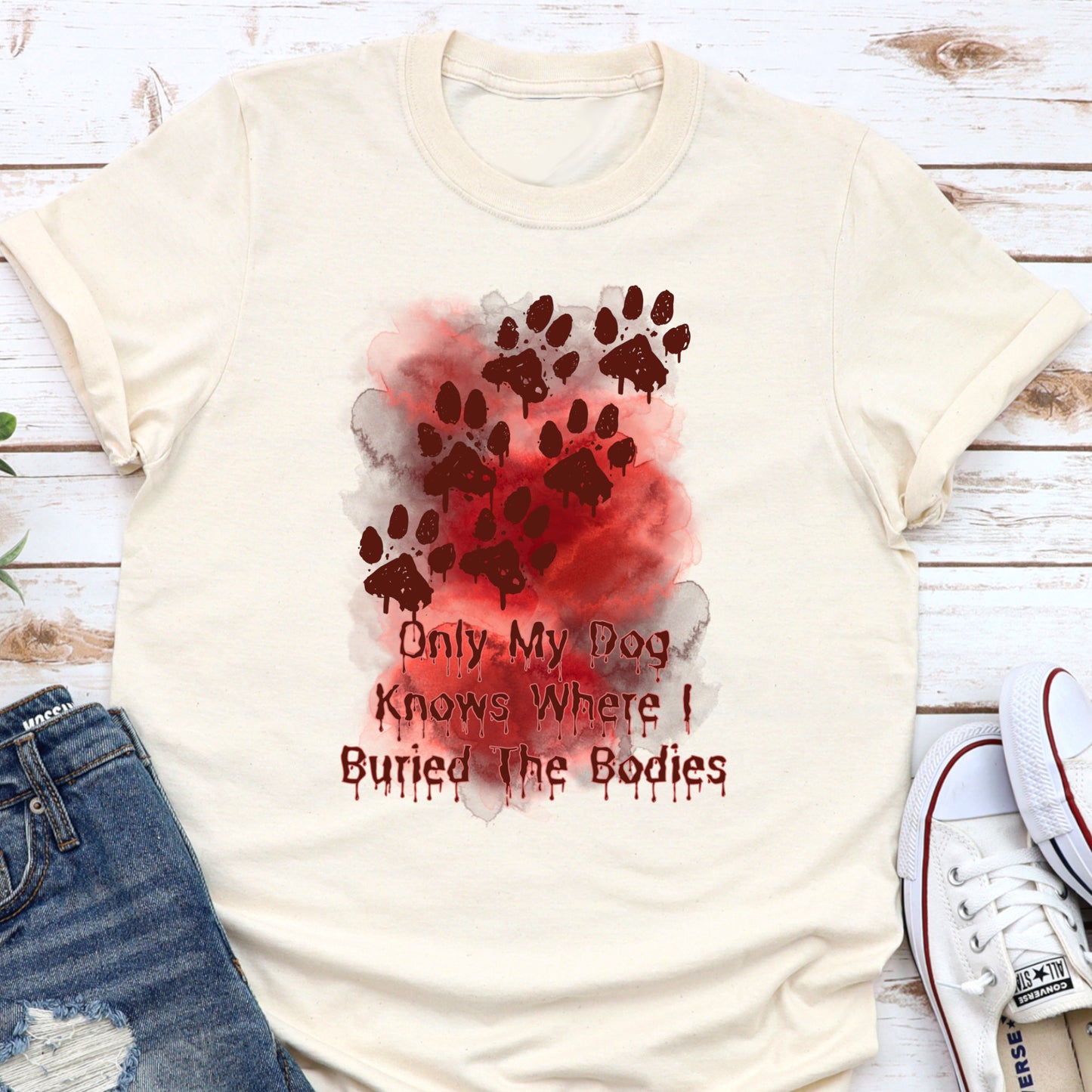 Blood Stained Tshirt Paw Print Blood Spatter Shirt Halloween Blood Dog Lover Tshirt sand