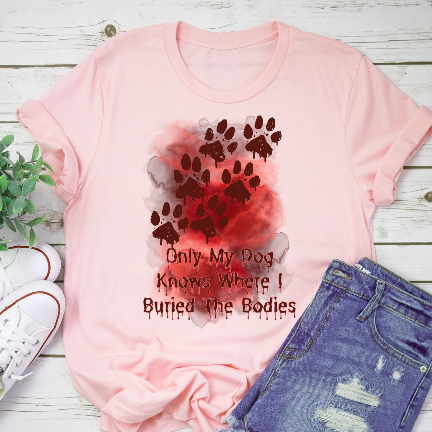 Blood Stained Tshirt Paw Print Blood Spatter Shirt Halloween Blood Dog Lover Tshirt pink