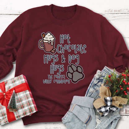 Hot Chocolate Dog Lover Sweatshirt Dog Owner Gift For Dog Lover burgundy