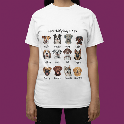Funny Dog Faces Shirt Dog Breeds Identifying Dogs Tee Cute Pet Name T-Shirt Dog Breed Cartoon Tee Dog Lover Gift