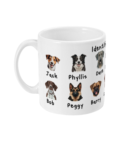 Funny Dog Lover Mug Identifying Dogs Coffee Cup Cute Dog Faces with Names Gift for Dog Mum or Dad Pet Lover Coffee Mug