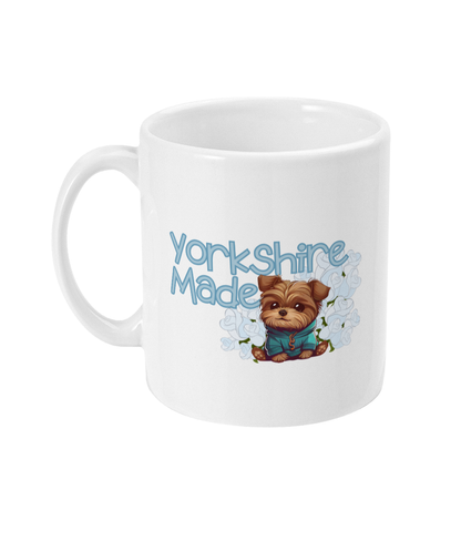 Yorkshire White Rose Mug Yorkshire Terrier Coffee Mug Dog Lover Gift