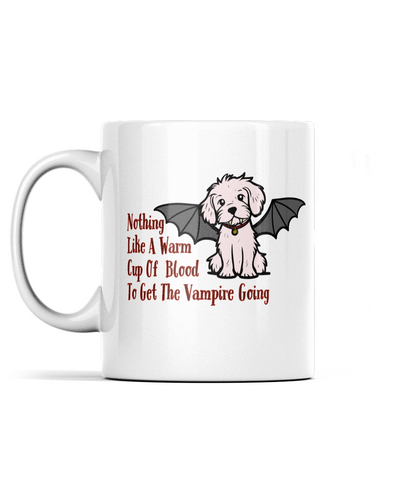 Vampire Blood Dog Lover Mug Bat Dog Dracula Fangs Coffee Mug Bat Wings Dog Mug