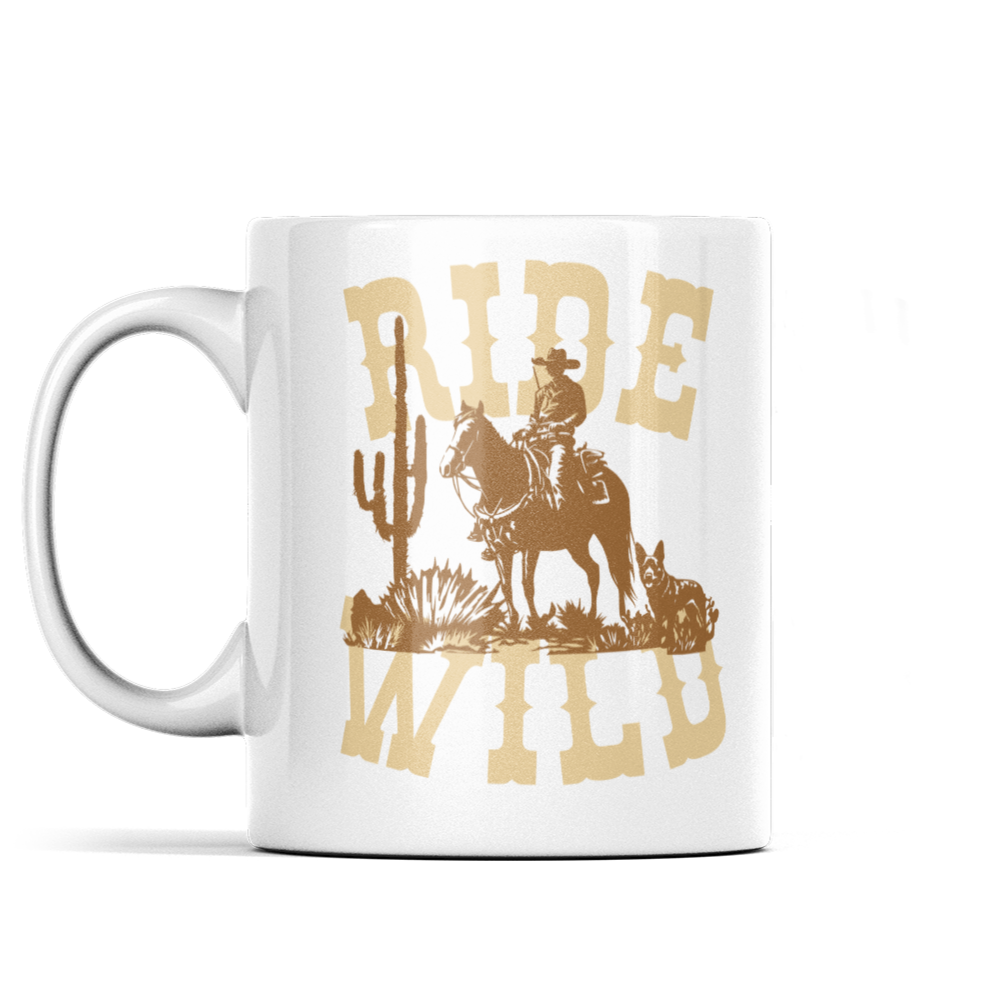 Cowboy Mug Wild West Horse Coffee Mug Dog Lover Gift Cowboy Mug