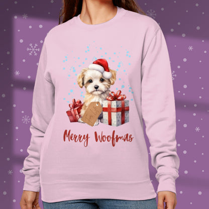 Cute Dog Christmas Sweatshirt Dog Lover Sweater Snow Puppy Christmas Dog Sweatshirt