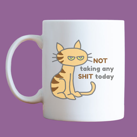 Funny Cat Attitude Mug Adult Humour Gift Cat Lover Mug Sarcastic Kitty Coffee Cup