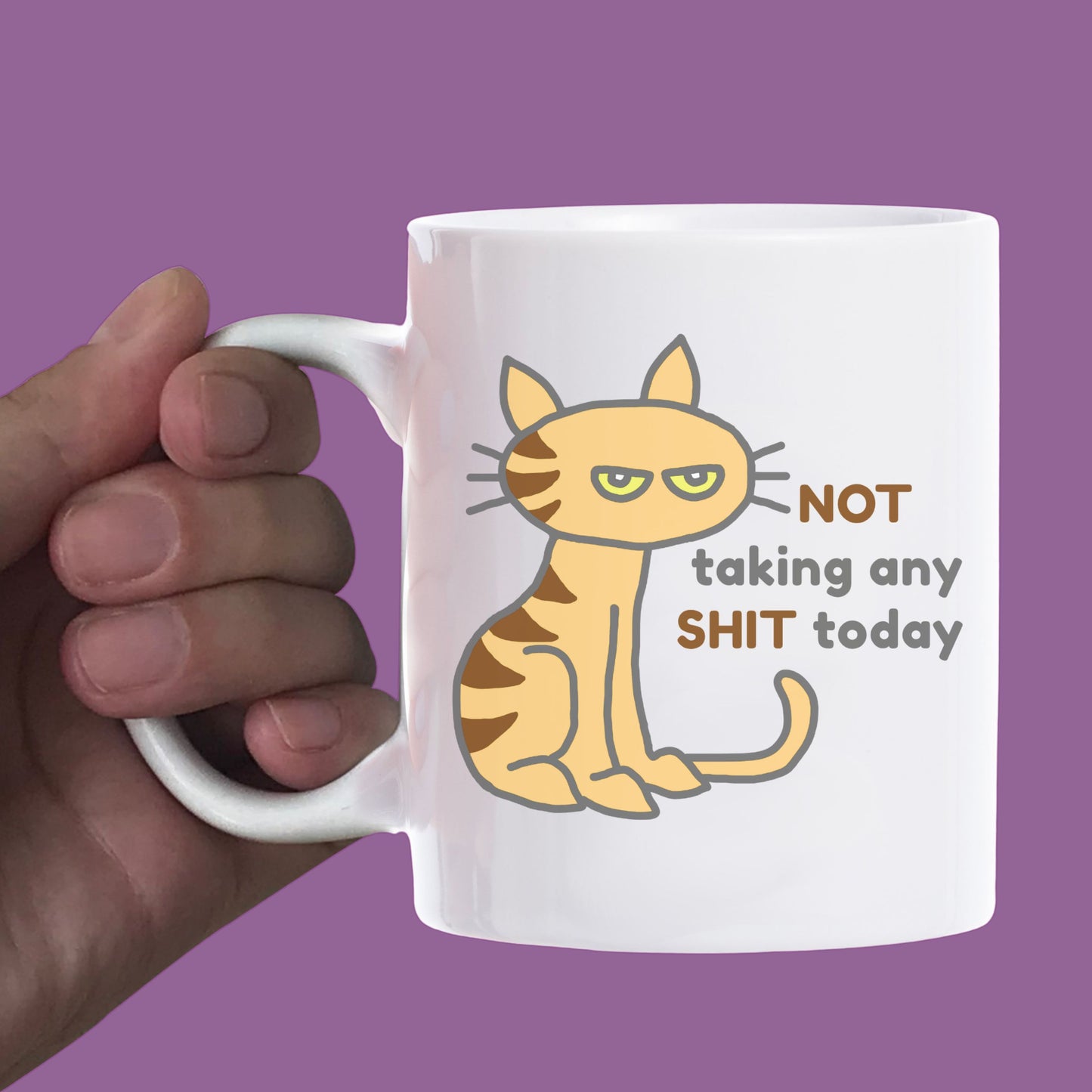Funny Cat Attitude Mug Adult Humour Gift Cat Lover Mug Sarcastic Kitty Coffee Cup