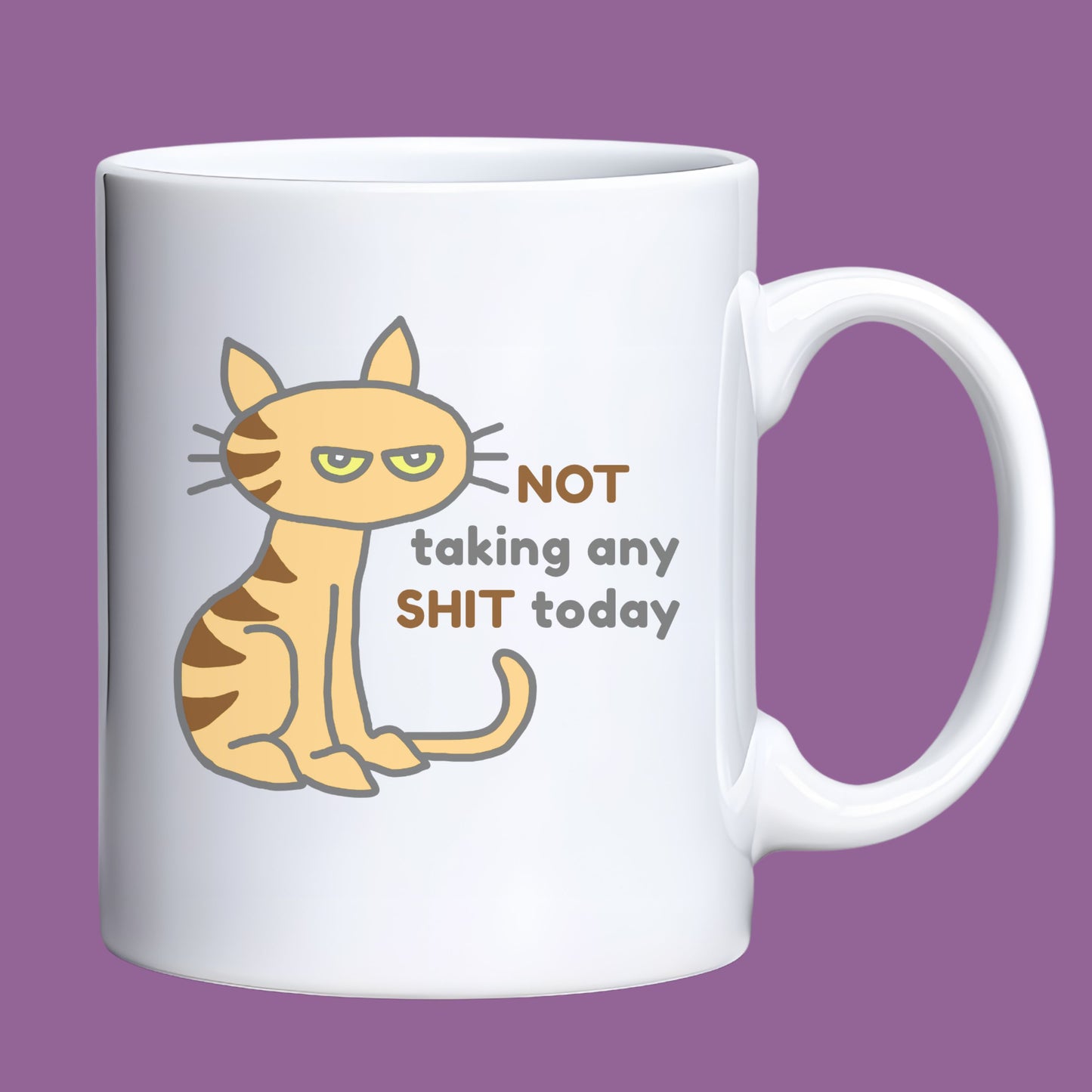 Funny Cat Attitude Mug Adult Humour Gift Cat Lover Mug Sarcastic Kitty Coffee Cup