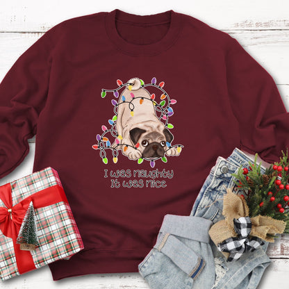 Dog Christmas Sweatshirt Pug Lover Gift Christmas Sweater Pug Dog Christmas Jumper