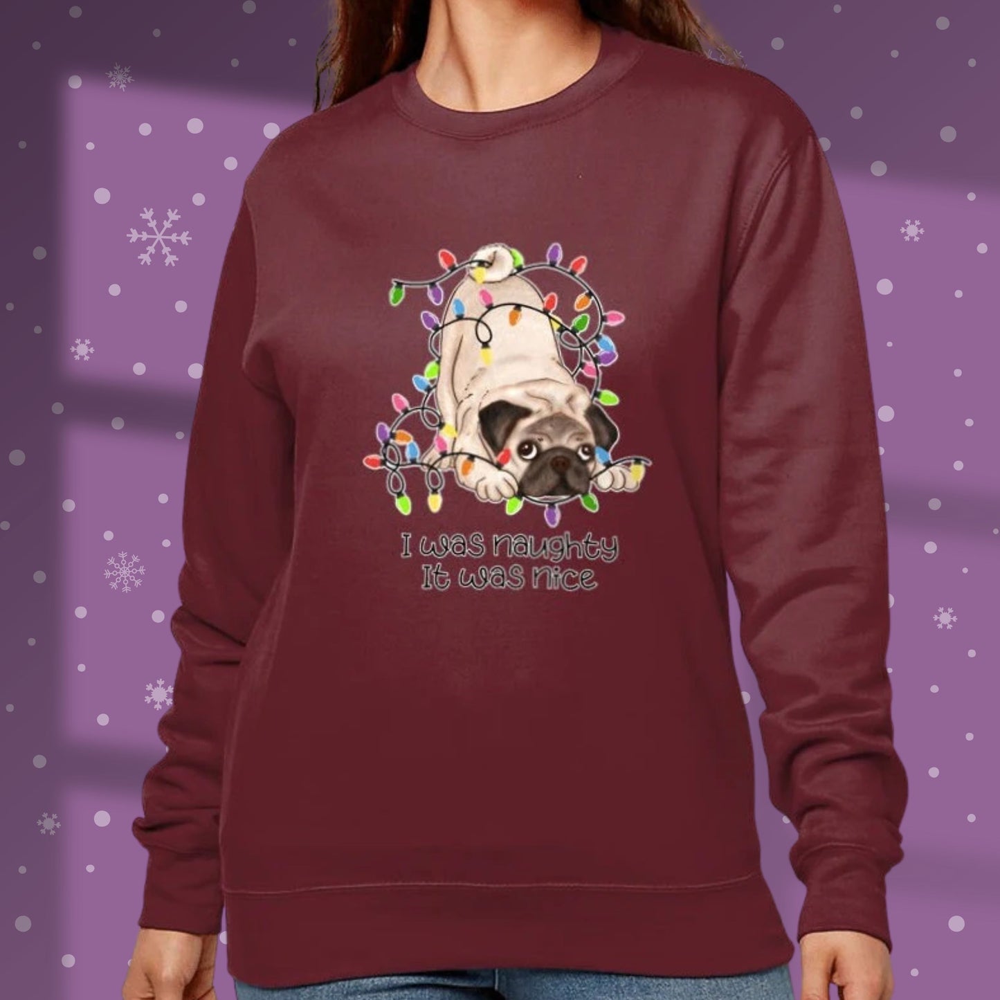 Dog Christmas Sweatshirt Pug Lover Gift Christmas Sweater Pug Dog Christmas Jumper