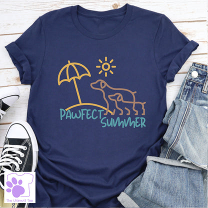 Pawfect Summer Beach Dog Slogan T-shirt, Dog Owner Gift