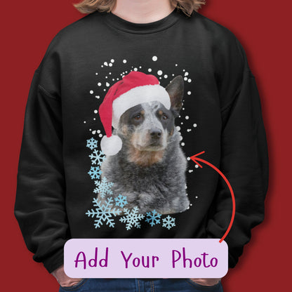 Dog Christmas Sweatshirt Personalised Dog Photo Gift Custom Sweater Christmas Gift Idea Dog Lover Sweatshirt