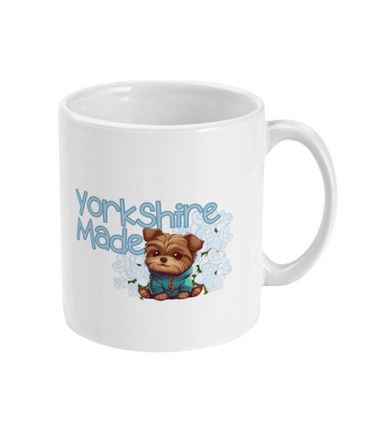 Yorkshire White Rose Mug Yorkshire Terrier Coffee Mug Dog Lover Gift